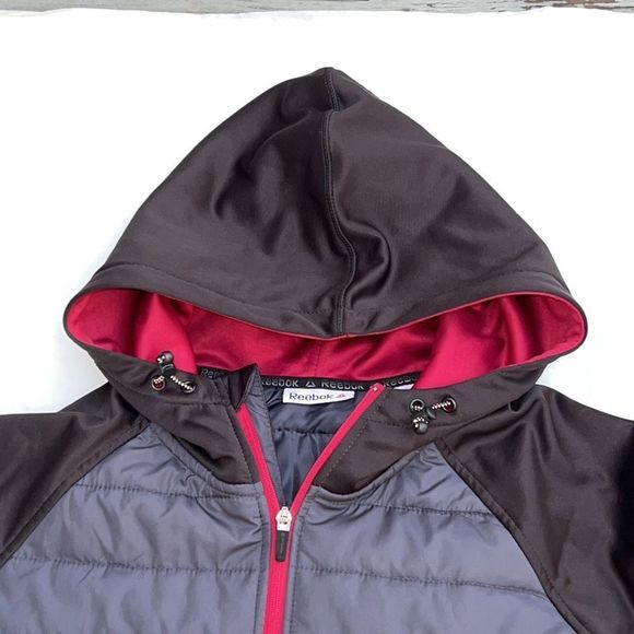 Reebok men’s black hooded coat size Large - Picture 4 of 6